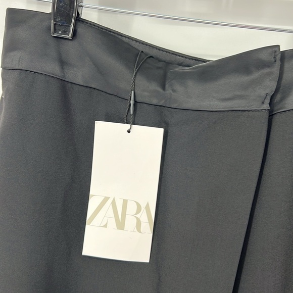 Zara NWT wrap wide leg ankle pants XS - Picture 4 of 8